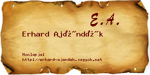 Erhard Ajándék névjegykártya
